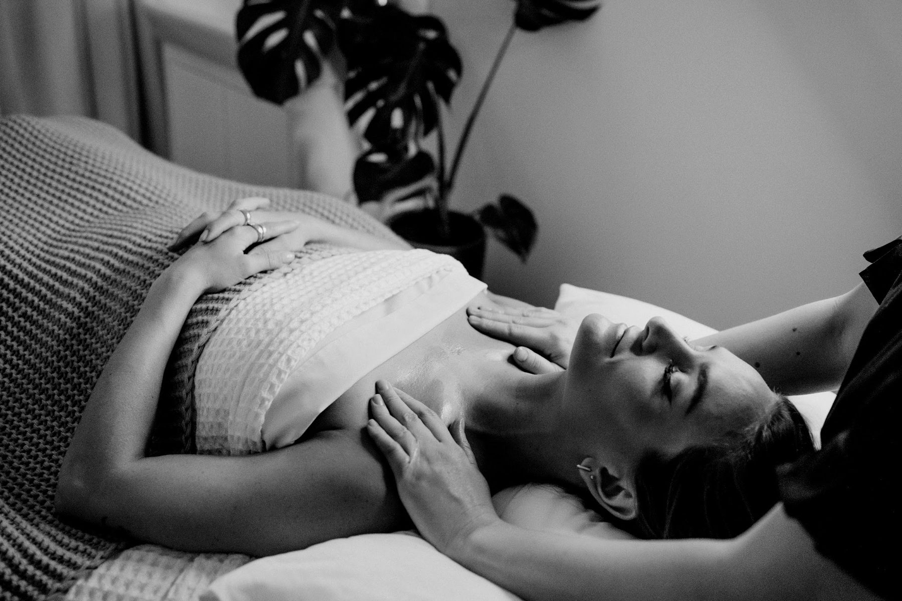 Decolletage massage, black and white | Glow Skin & Spa, Baldivis