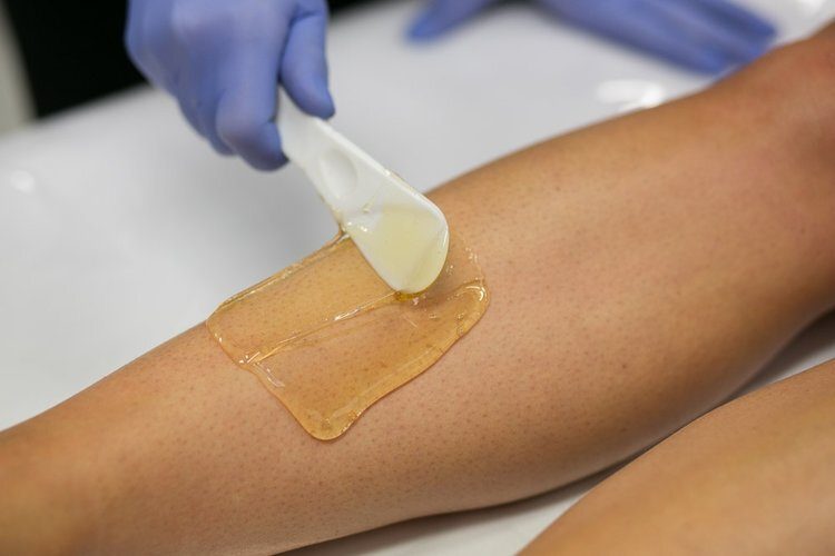 Sugaring paste on a leg | Glow Skin & Spa, Baldivis